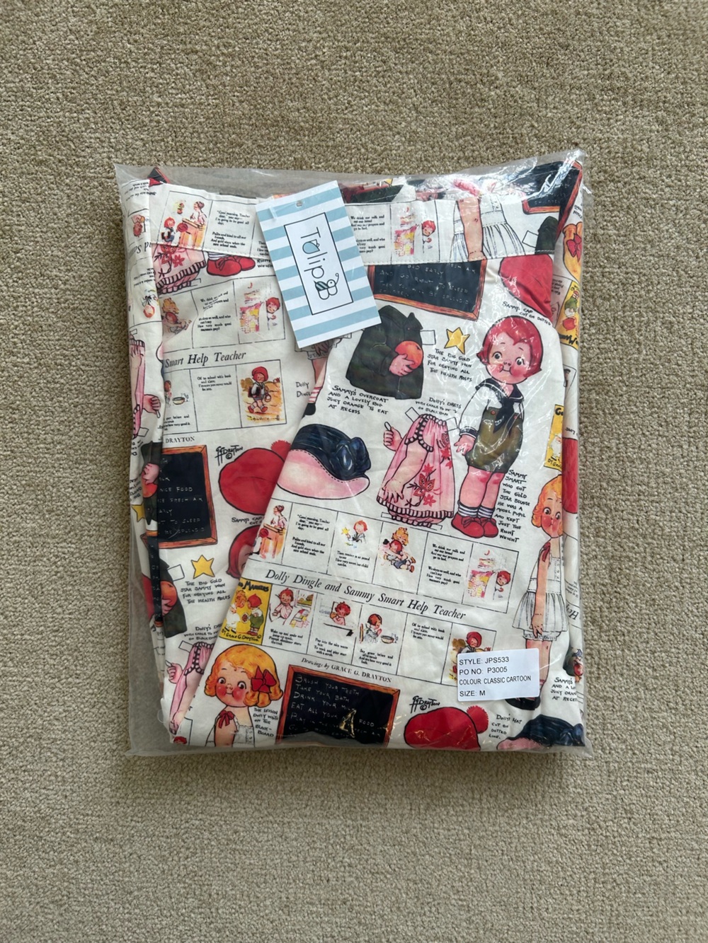 NWT Tulip B Dolly Dingle Grace Drayton Novelty Paper Doll Print Full Skirt Sz M - Picture 8 of 8